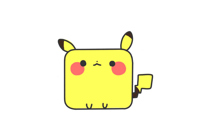 用方块画出简单的皮卡丘