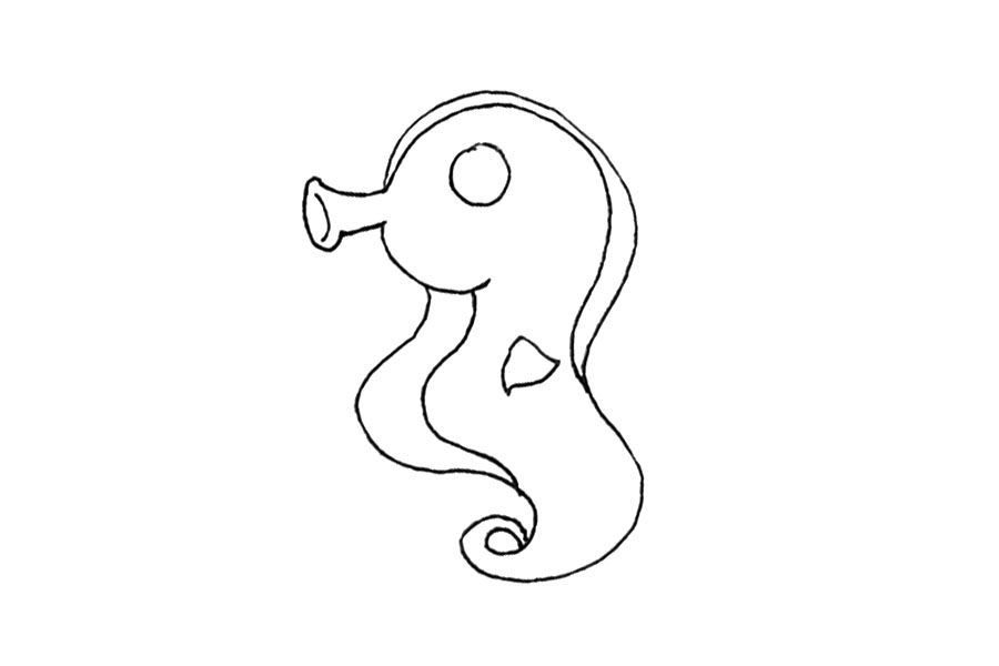 可爱的海马怎么画-图3