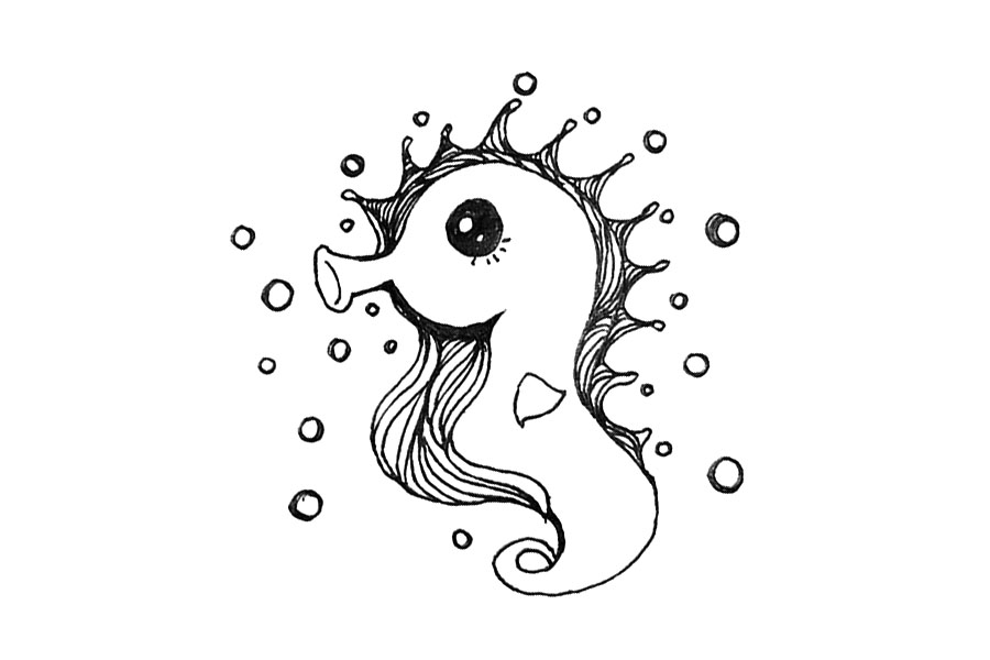 可爱的海马怎么画-图6