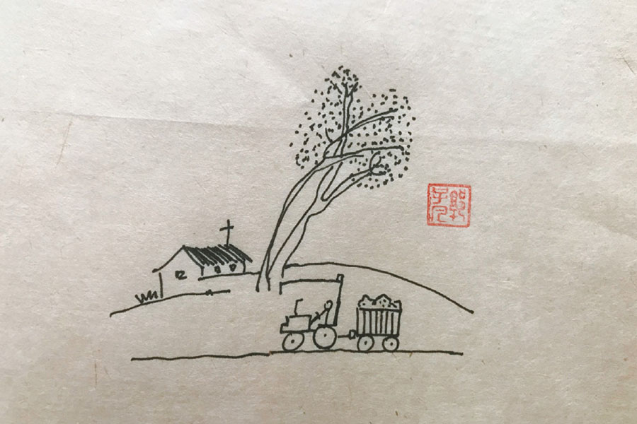 田野村居风景简笔画图片-图7