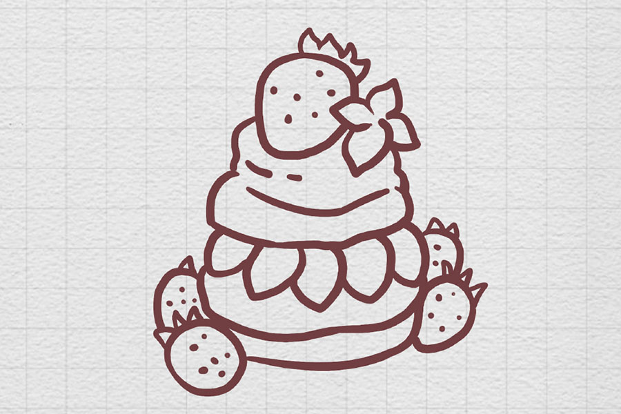 双层草莓蛋糕怎么画-图5