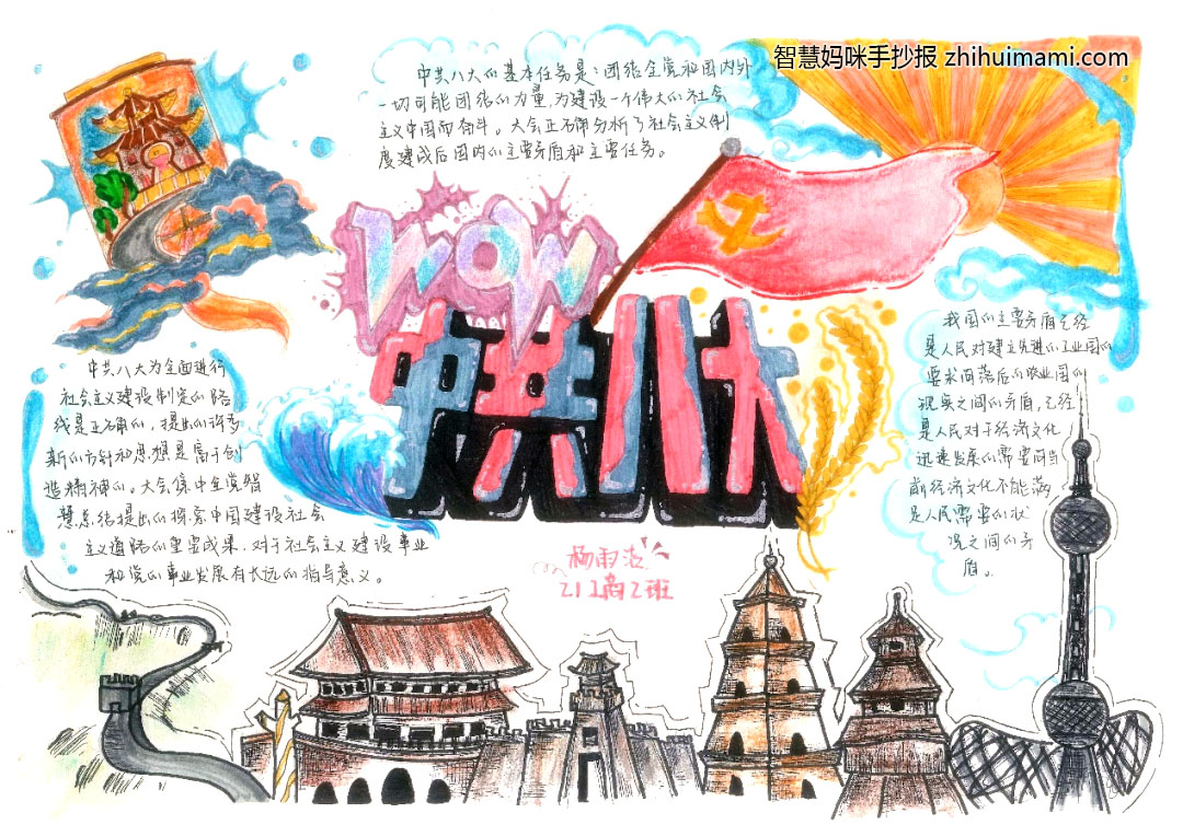 “共绘复兴路，喜迎二十大”主题手抄报一等奖-图8