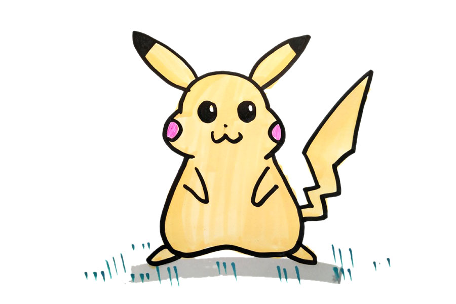 五张可爱的皮卡丘简笔画图片-图3