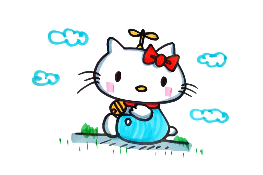 漂亮的小猫简笔画图片（8张）-图1