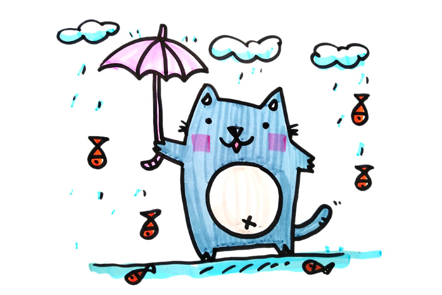 漂亮的小猫简笔画图片（8张）-图2