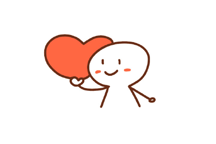 520说爱你 三步画简单的示爱小人