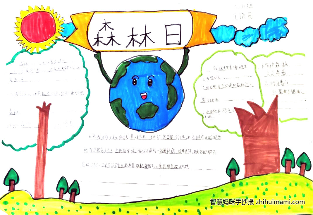 2022年世界森林日手抄报绘画（6张）-图2