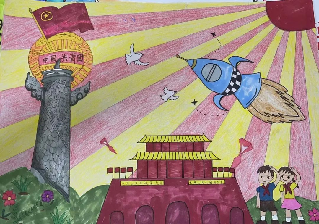 喜迎二十大 奋进新时代绘画作品（7张）-图2