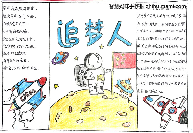 “科技兴国 中国航天精神”主题手抄报（8张）-图4