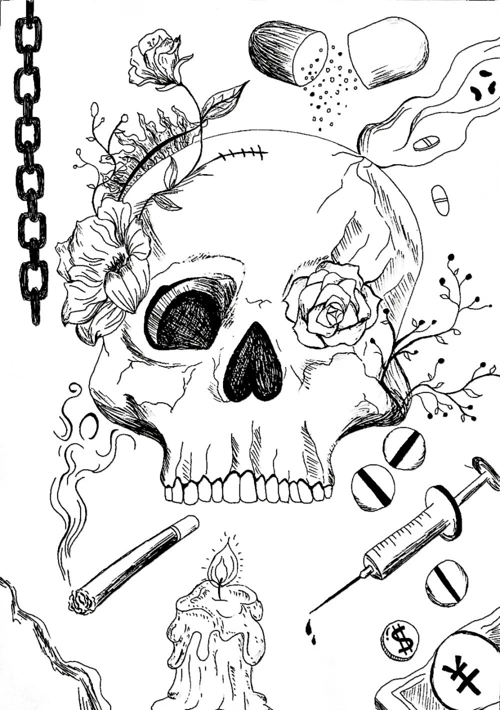 五年级禁毒教育主题画（7张）-图6