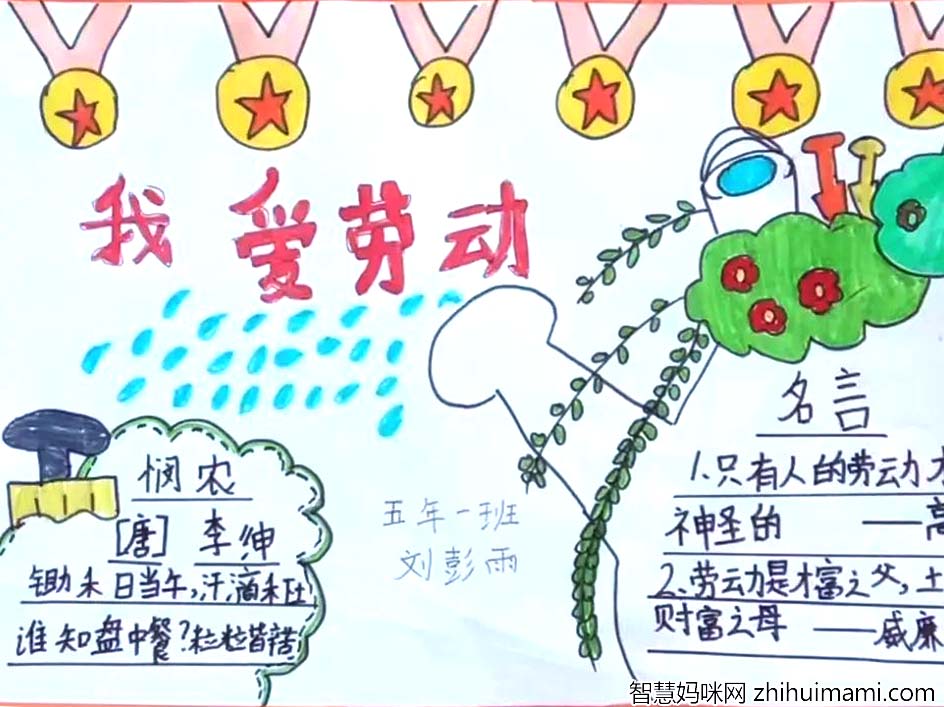 超级简单好画的51劳动节主题手抄报7张-图5