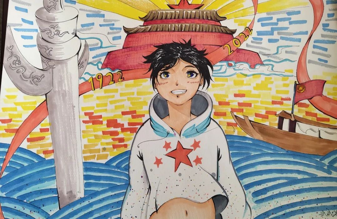 “建团百年 请党放心强国有我”儿童画（5张）-图3