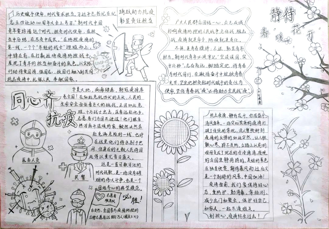 关于抗击疫情的手抄报-图3