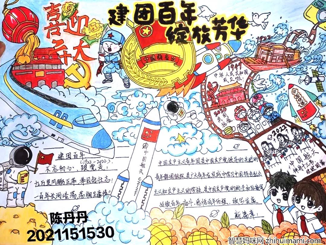 “立斗志扬青春”建团100周年手抄报精选作品7张-图5