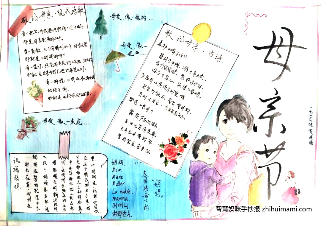 关于母亲的主题手抄报-图1