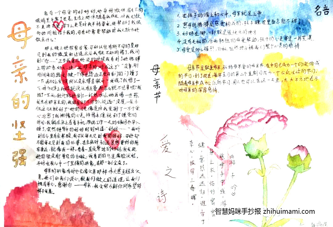 关于母亲的主题手抄报-图3