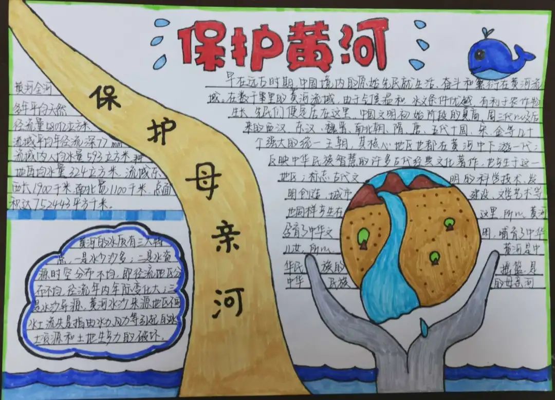 保护母亲河主题手抄报漂亮-图1
