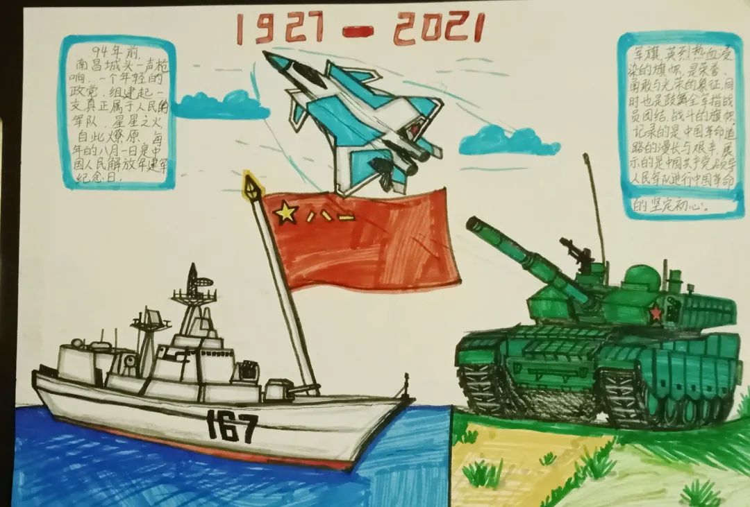 建军节儿童手抄报绘画-图2