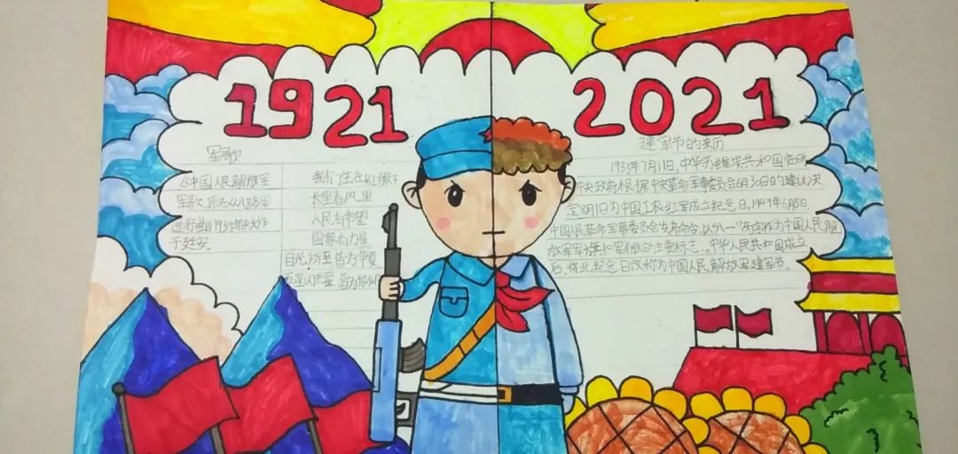 建军节儿童手抄报绘画-图3