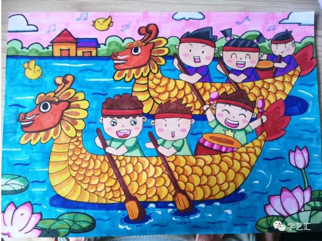 17张漂亮的端午节粽子、端午节划龙舟儿童画图片-图7