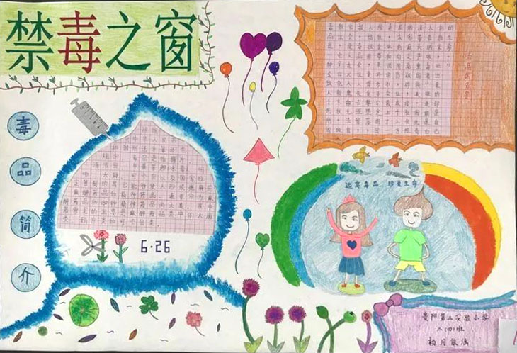 依法禁毒从我做起小学禁毒手抄报一等奖（9张）-图1