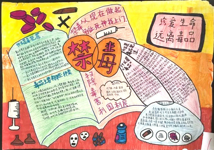 依法禁毒从我做起小学禁毒手抄报一等奖（9张）-图4