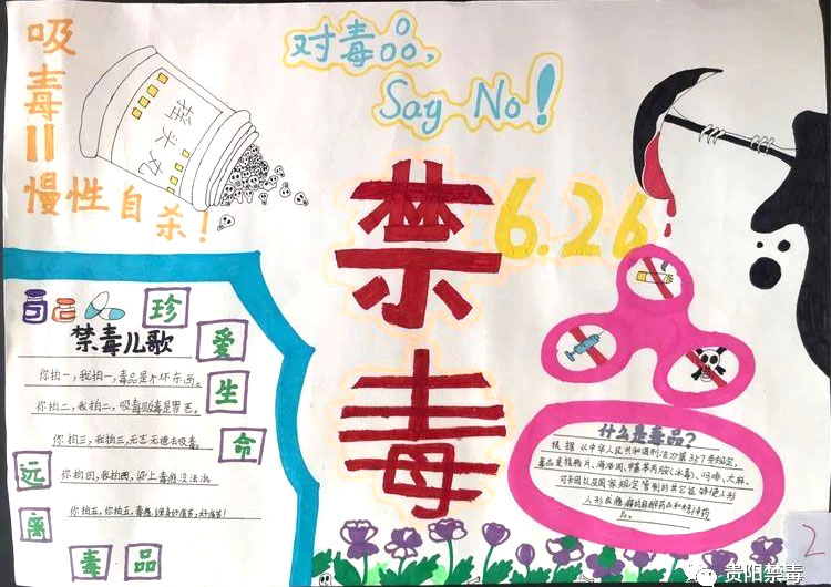 禁毒让世界更美好 小学禁毒主题手抄报二等奖作品-图7