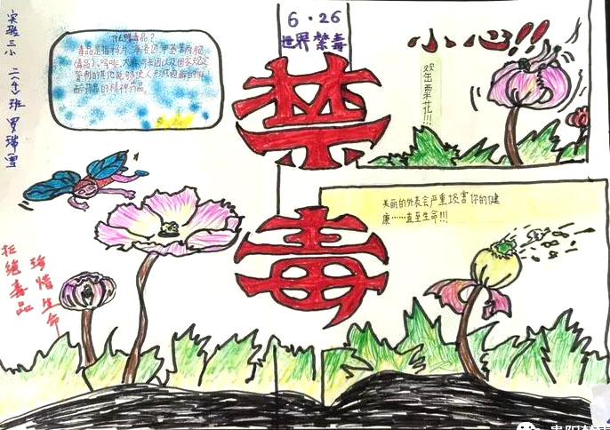 珍惜生命远离毒品 小学禁毒教育绘画比赛获奖作品-图8