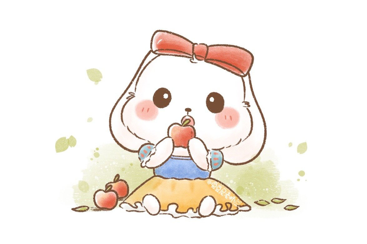 一组迪士尼公主版可爱兔子简笔画图片-图1