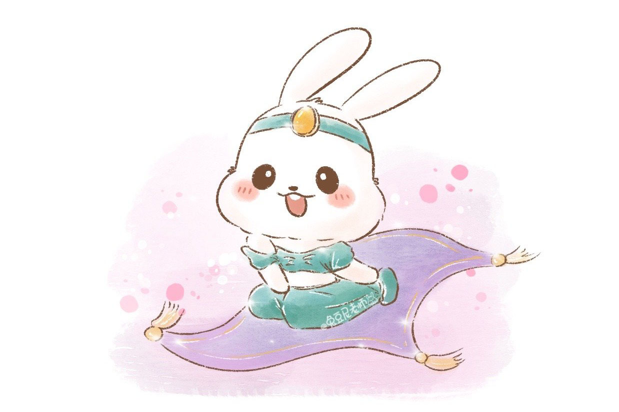 一组迪士尼公主版可爱兔子简笔画图片-图2