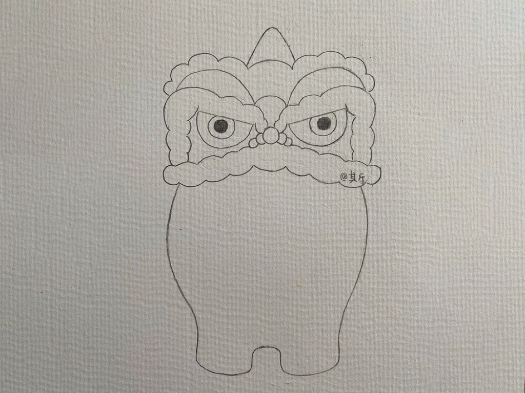 可爱冰墩墩戴舞狮帽可爱喜庆-图4