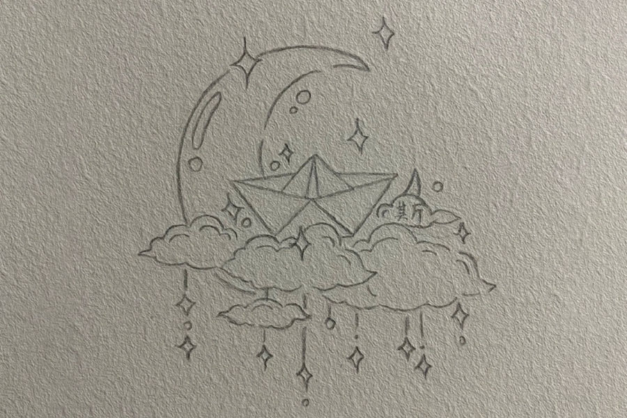 漂亮的月亮船简笔画教程-图7