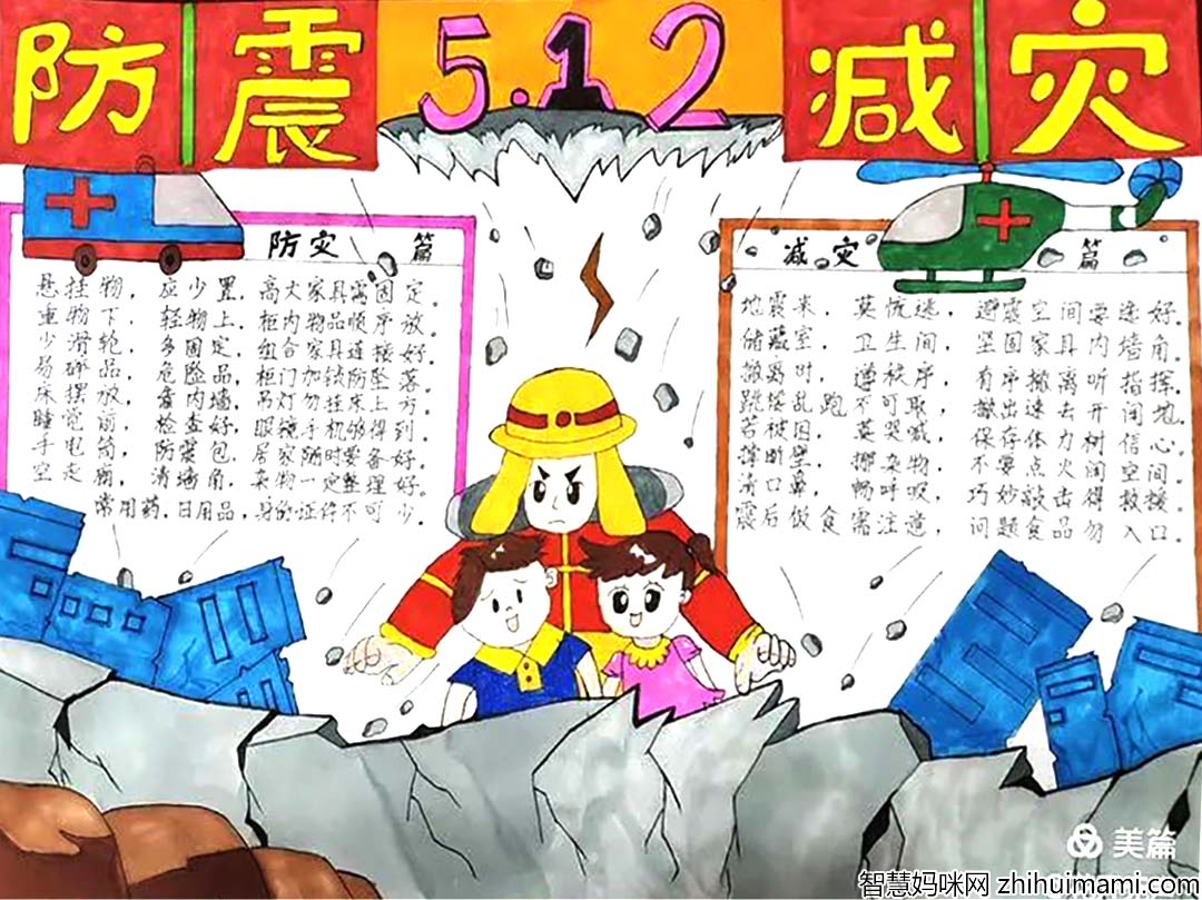 “减轻灾害风险，守护美好家园”防灾减灾手抄报5张-图2