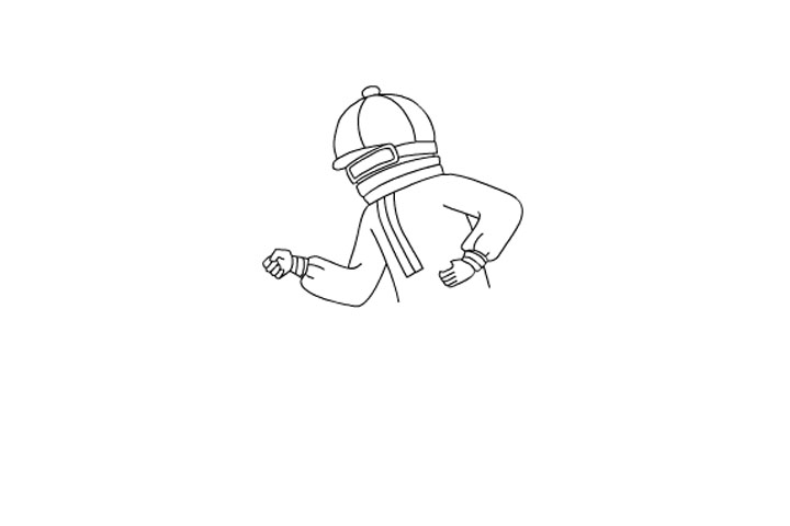 冬奥简笔画 滑雪人物简笔画画法步骤-图2