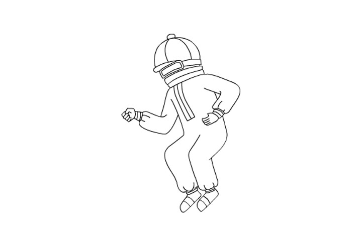 冬奥简笔画 滑雪人物简笔画画法步骤-图3