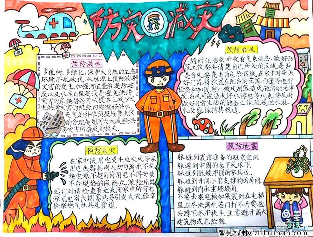 安全第一 6张防灾减灾手抄报简单又漂亮-图6