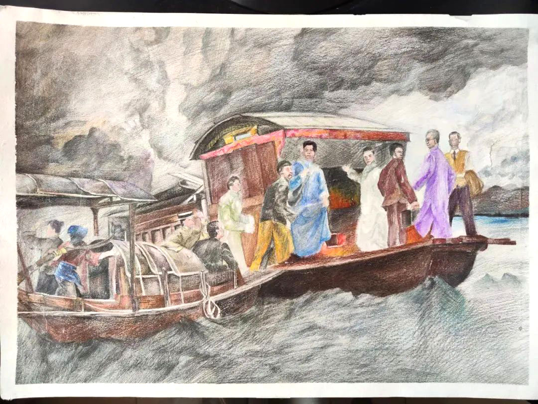 11张精美的“我心向党 喜迎二十大”绘画作品-图4