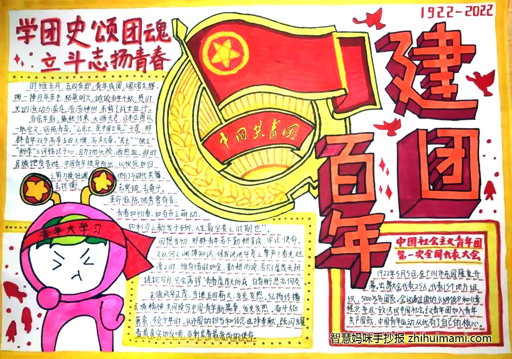 “学团史 颂团魂”-建团百年手抄报（7张）-图5