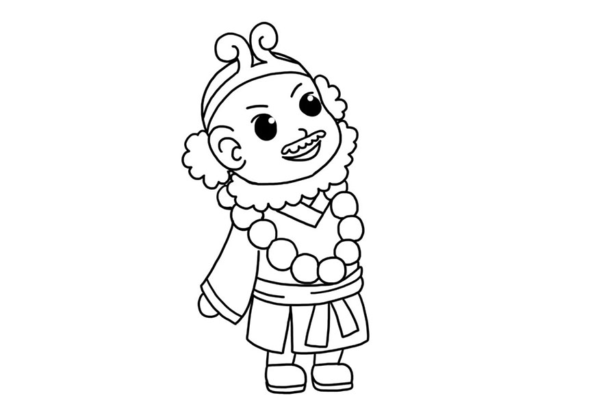 四大名著西游记人物沙僧简笔画教程-图7