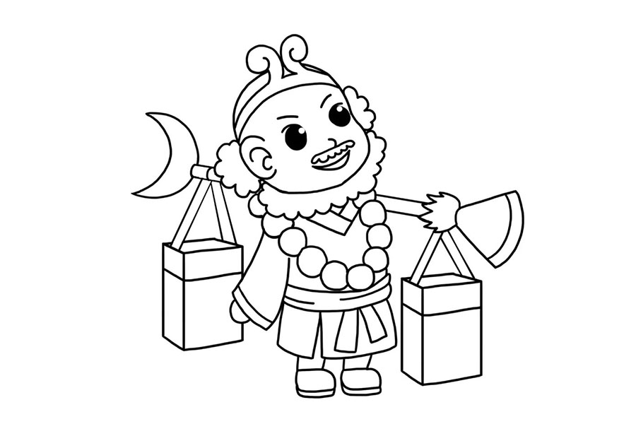 四大名著西游记人物沙僧简笔画教程-图9