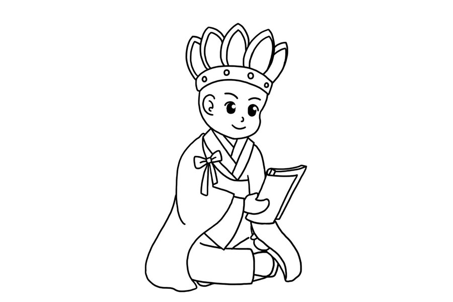 中国四大名著西游记人物 唐僧简笔画教程-图8