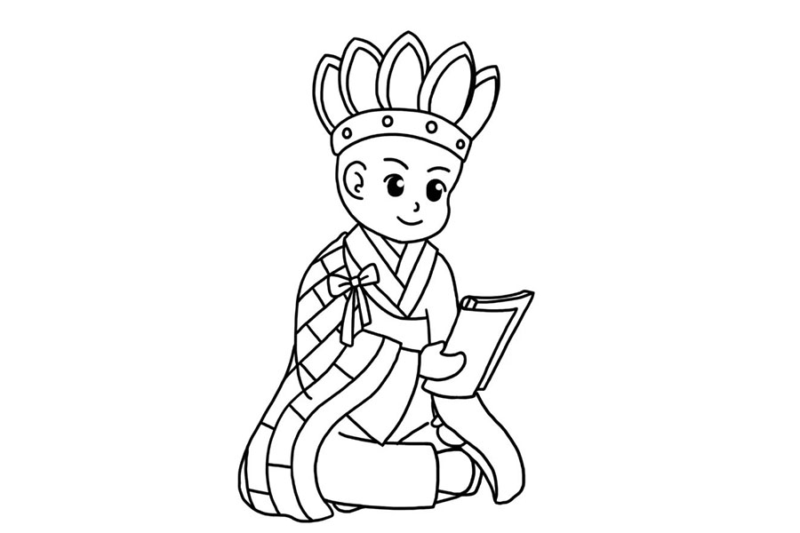 中国四大名著西游记人物 唐僧简笔画教程-图9