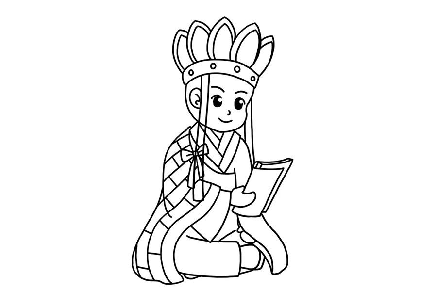 中国四大名著西游记人物 唐僧简笔画教程-图10