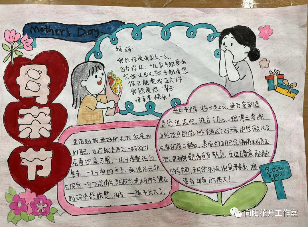 小学四年级母亲节手抄报绘画-图1