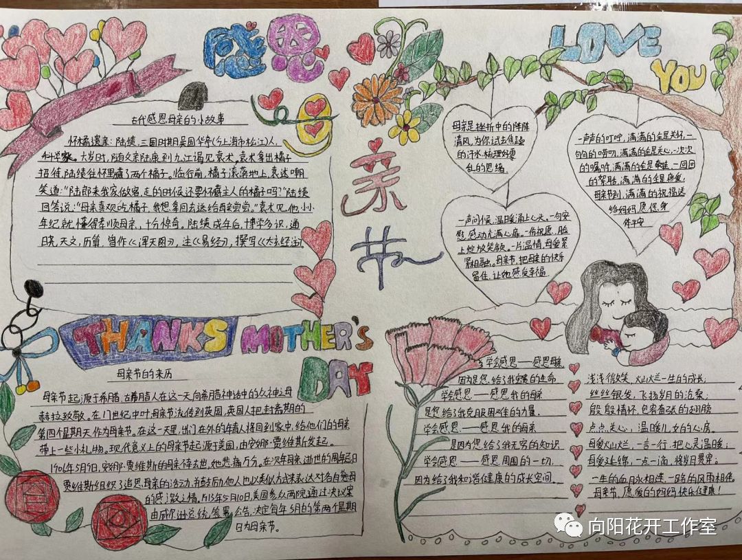 怎样画感恩母亲节手抄报图片-图5
