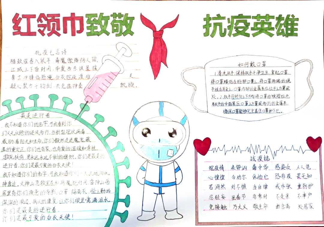 新冠肺炎防控手抄报绘画-图3