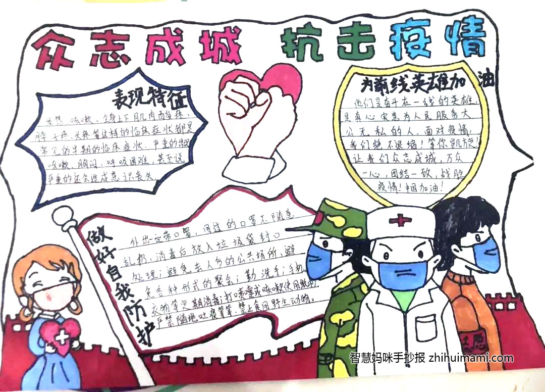 新冠肺炎防控手抄报绘画-图4