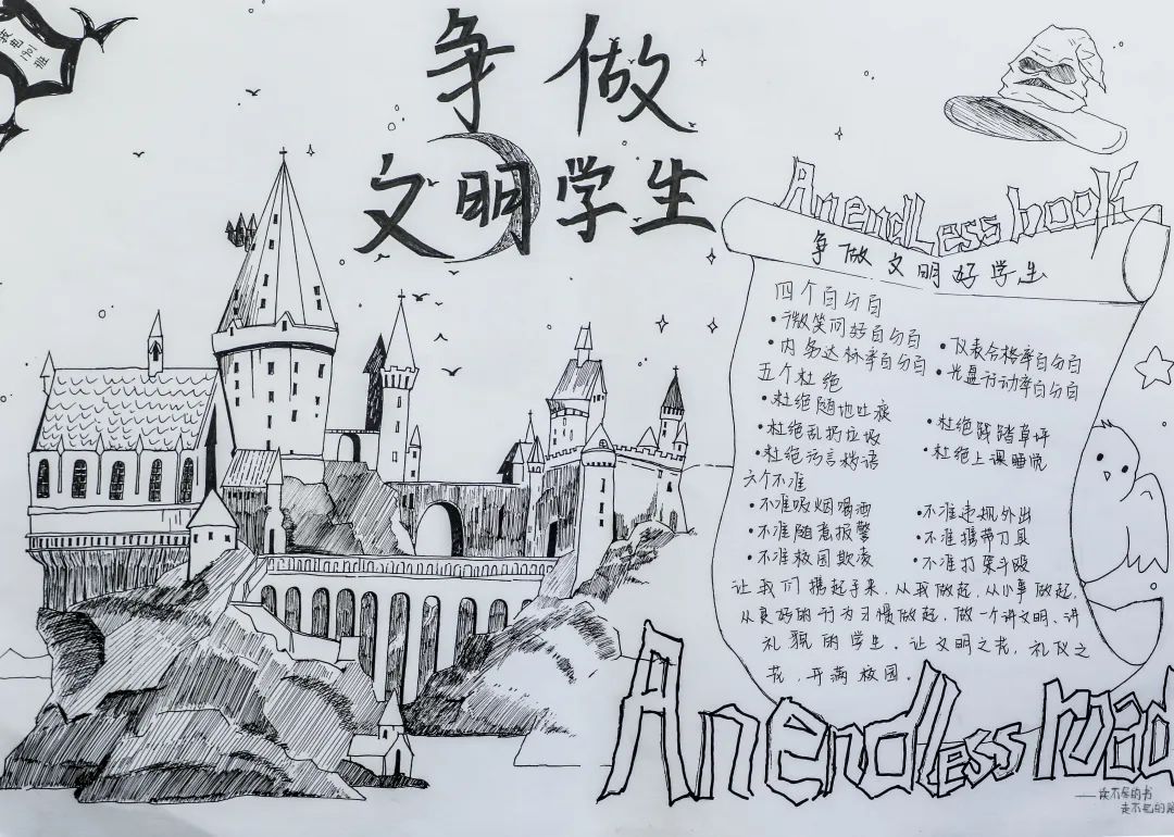 “行为习惯养成教育“争做文明好学生宣传主题手抄报-图3