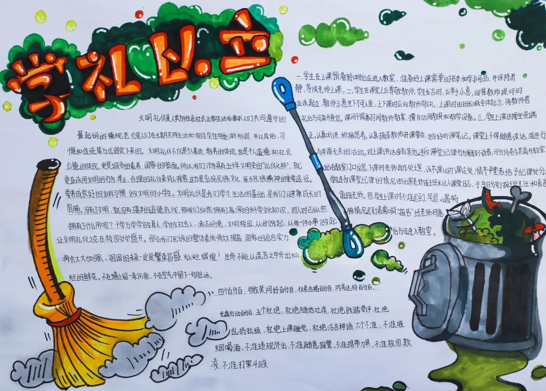 文明主题的手抄报要怎么画-图2