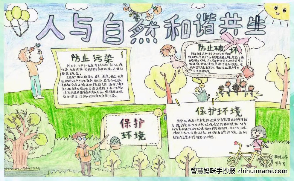 2022年人与自然和谐共生手抄报一等奖（7张）-图7